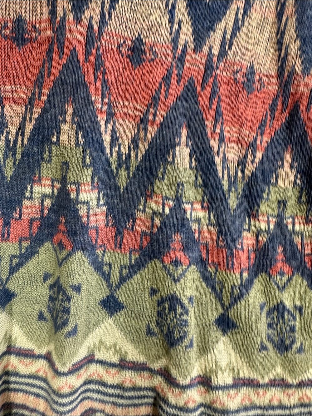 Denim & Supply Ralph Lauren Cotton Blend Aztec Knit Top Blue Small Boho Festival - Picture 4 of 14